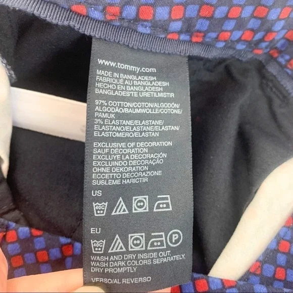 TOMMY HILFIGER Harlequin Check Print Mid Rise Ankle Pants - Picture 7 of 11